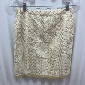 Banana Republic Factory Cream Gold Skirt Size 0P